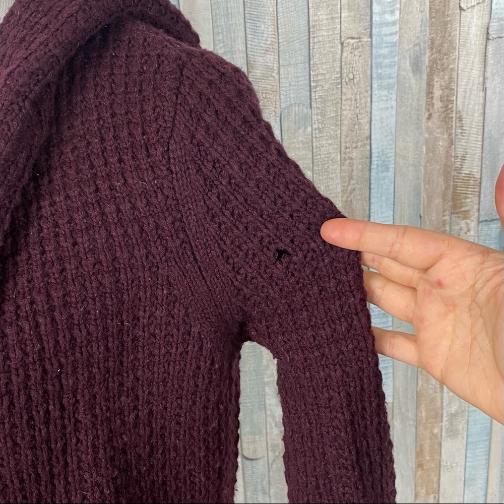 Vince XS Wool Cashmere Waffle Knit Sofia Hooded Cardigan Duster Sweater $550 - Picture 7 of 9